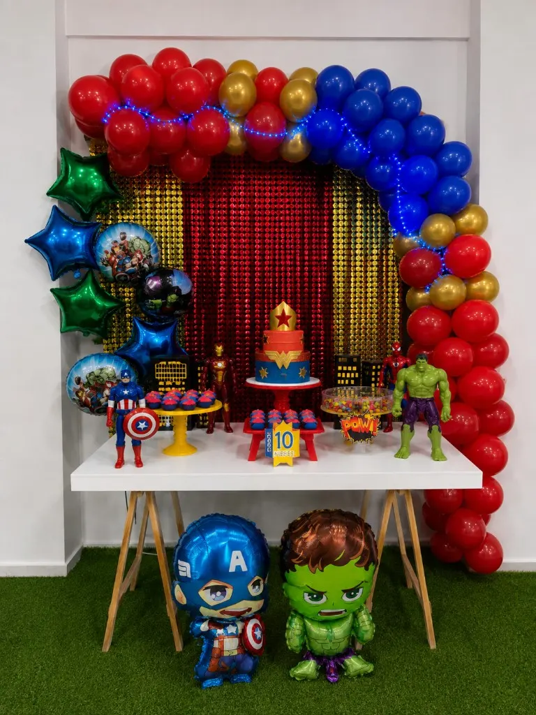 Decoração Super-Heróis no O Galpão
